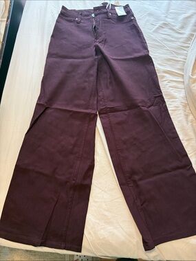 YMI Wide-Leg Pants in Dark Berry